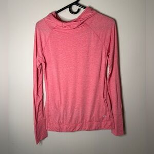 GapFit Breathe pink hooded long sleeve shirt with thumb holes & pockets size S.